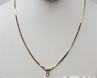 14k Gold Necklace, Weighs Approx 12g
14k Gold Necklace, Weighs Approx 12g