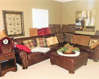 Beautiful leather sectional.
