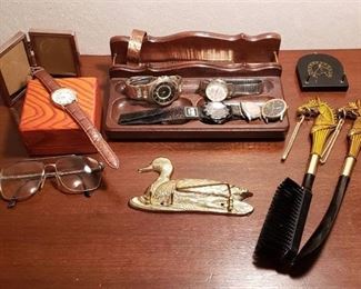 Lot of Men's Watches, Glasses, and other Items