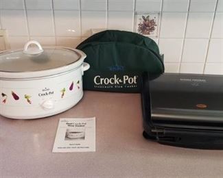 Rival Oval Crock Pot 7qt Slow Cooker and George Foreman Grill