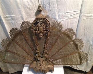 French fireplace fan, dragons and exquisite details, 1700's