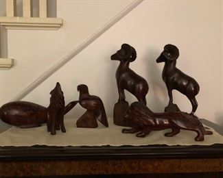 Small sampling of large carved Ironwood collection.