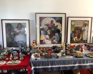 Collections from Mexico: masks, ceramics, metalwork, painted figures. 