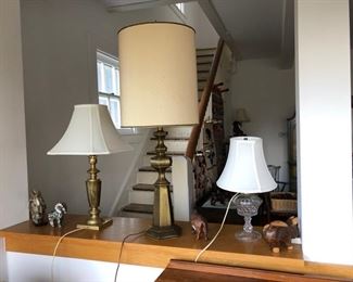 Sampling of many table lamps.