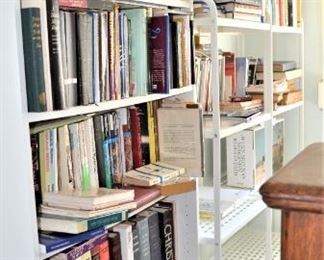 PORTION OF LIBRARY - MANY VARIED TOPICS OF INTEREST, BOOKSHELVES 