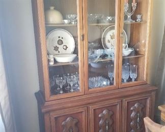 China Cabinet w/Great Entertaining Pieces