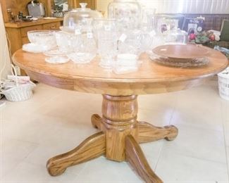 Great Pedestal Table, Glass Serving Pieces