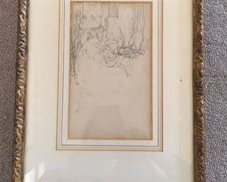 Jean Edouard Vuillard "Madame Vuillard cousant près de la  fenêtre". 11"w x 14"h.  asking $400