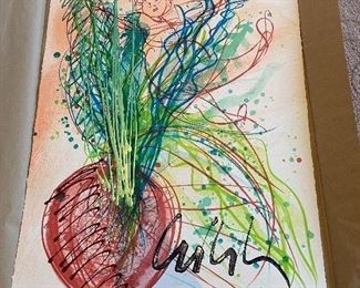 Dale Chihuly signed Lithograph with Handiwork (2001) 72/150 25"w x 37"h unframed asking $1400