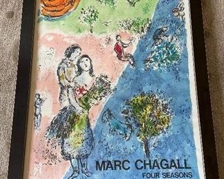 Chagall framed poster Posteer printed by famous french printer Mourlot 28.5 x 40.5 asking $180