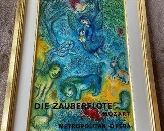 Another Mourlot printed Chagall poster form the Metroolitan Opera Mozart series 