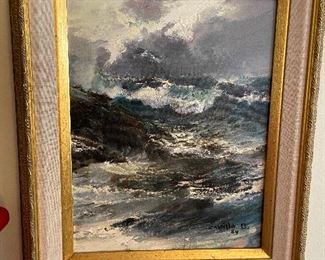 second oil by artist Juan A. Castillo Bertho, dated '84. measures 12.75" x 10.5" asking $400