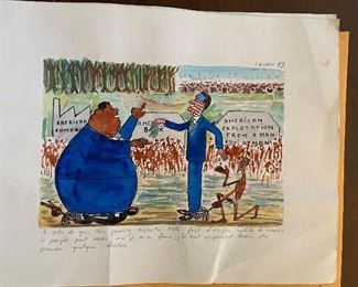 French caricatures for sale both by Artis Cazaux dated 1985 aking $40 each
