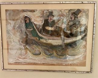 James Martin original "Voyaging with a Picnic Gypsies Eggbeater" 18" x 23" asking $480