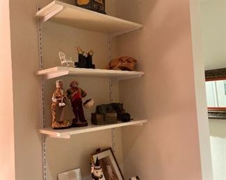 collectibles - santons form Provence, cast iron pair of dog bookends, brass bird bookends and more