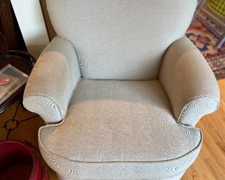 Braxton Culler rock and swivel chair in a neutral fabric.
