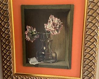 Framed floating piece of art by Dennis Ramsay asking $380
