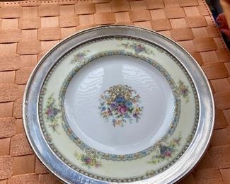 sterling and porcelain plate Heutschenreuther