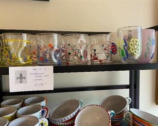 wonderful handblown glasses $250 for the set, signed by the artist