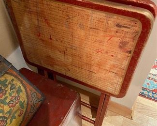 pair of lacquered TV trays asking $120
