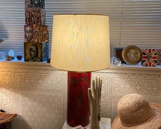 One of a pair of Asian columnar lamps asking $260 for the pair