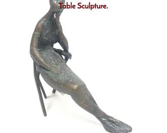 Lot 13 LAURA ZIEGLER Modernist Figural Bronze Table Sculpture.