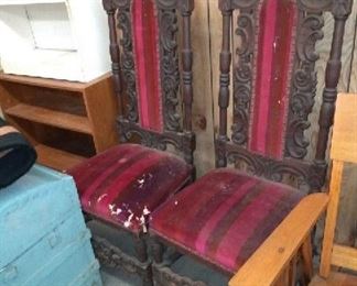 Ellzey - Pair of 19th Century William & Mary Hall Chairs
$150