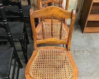 Set of 3 cane seat cottage chairs 
$60