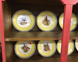 Set of 6 peacock cabinet plates 
$60