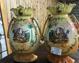 Ellzey - Pair of English Ironstone mantle vases
$75