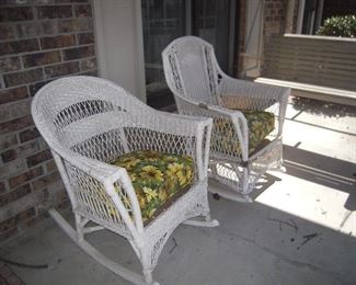 wicker porch rockers & porch swing