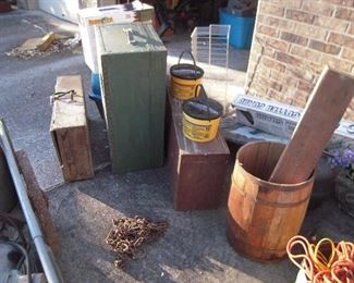 old tool boxes, foot lockers