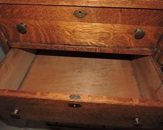 Claw foot quarter sawn solid oak chiffferobe/wardrobe with mirror