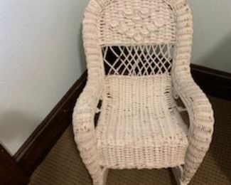 Antique Wicker Childs Wicker Rocker