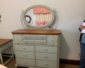 Broyhill Matching dresser with mirror and desk and Chair