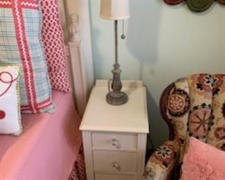 Side end table 2 Matching 3 drawers and  a Wing Back  Chair