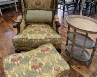 "FINE" FURNITURE has never been sat in Wingback armed Chair beautiful fabric - Fits Together  -So Fine 