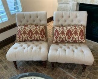 Button Linen Matching Chairs 