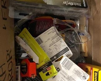 Miscellaneous tools and screws, nails etc.