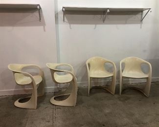 MCM set of stackable chairs