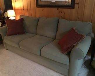 Sofa and throw pillows (not a sleeper so it is easy to move).