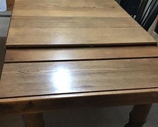Same antique dining table, showing how it expands.