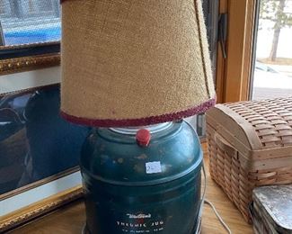 Vintage thermos turned into a lamp.