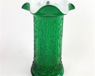 Lot 051
Fenton Emerald Green Overlay Pillar Milady Vase
