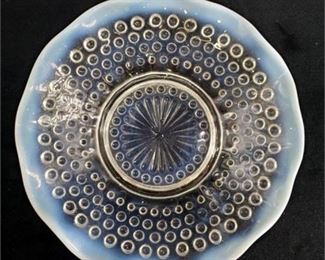 Lot 134
Anchor Hocking Moonstone Clear Opalescent Hobnail Crimped Glass Bowl Sm (1 of 2)