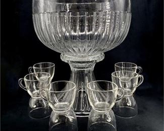Lot 139
Heisey Glass Large Pedestal Punch Bowl & 12 Federal Glass Cups