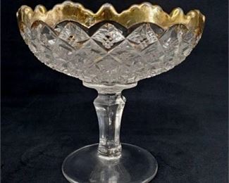 Lot 155
Gold Rimmed Glass Compote