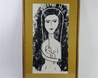 Lot 224
"Love" Limited Edition Woodblock Print 1/9 by John Hollyfield
