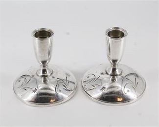 Lot 203
La Pierre Weighted Sterling Candle Holders