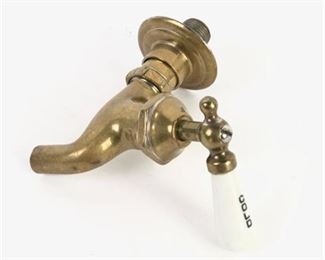 Lot 156
Antique Empire Brass Wall Faucet 'Cold' Spigot